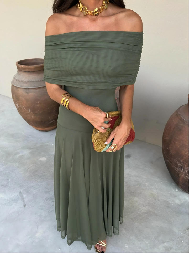 Vestido Toledo: Maxi de un hombro en Mesh