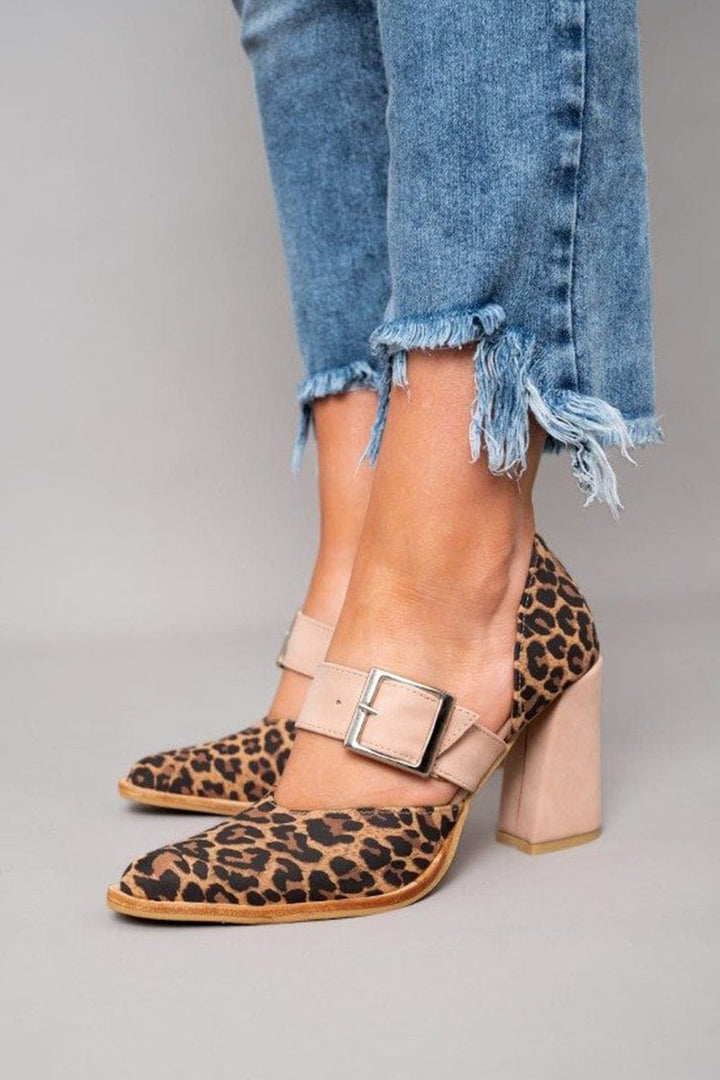 Llana™ | Tacones de bloque con estampado de leopardo audaz
