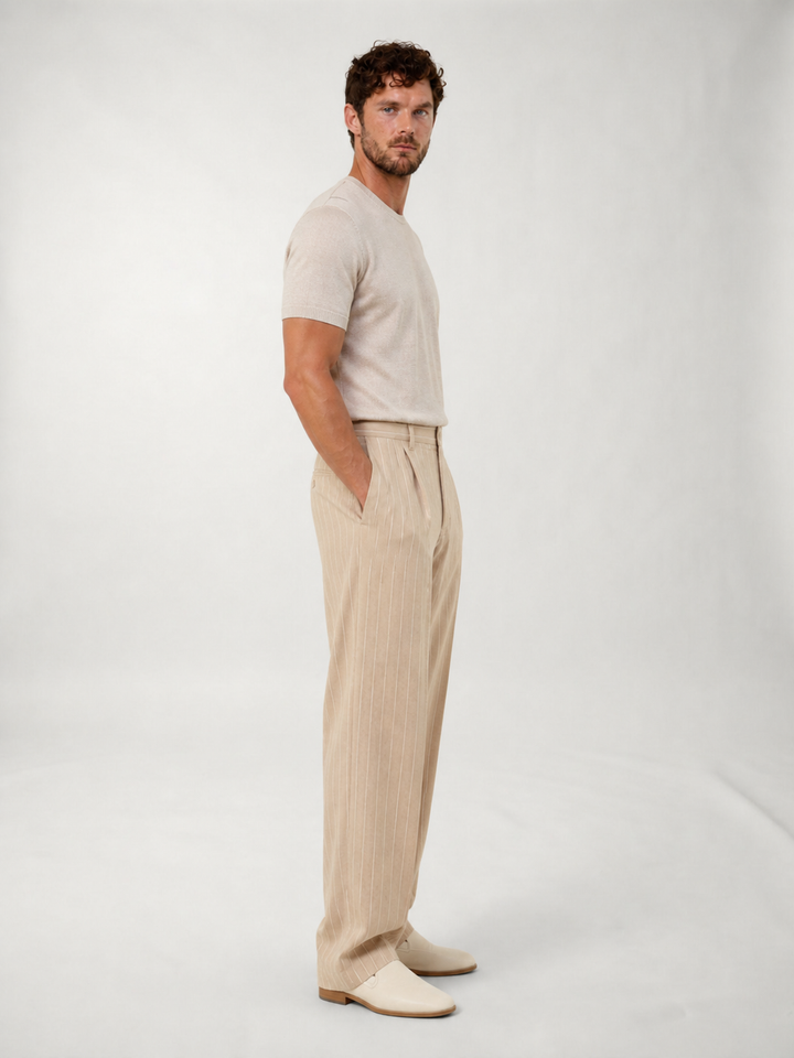 Pantalones de Lino a Rayas