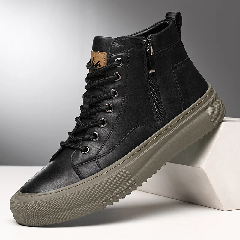 Miguel | Zapatillas altas de cuero sintético