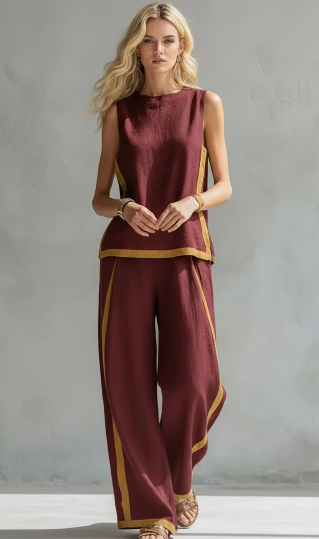 Elva | Conjunto lino algodón contemporaneo
