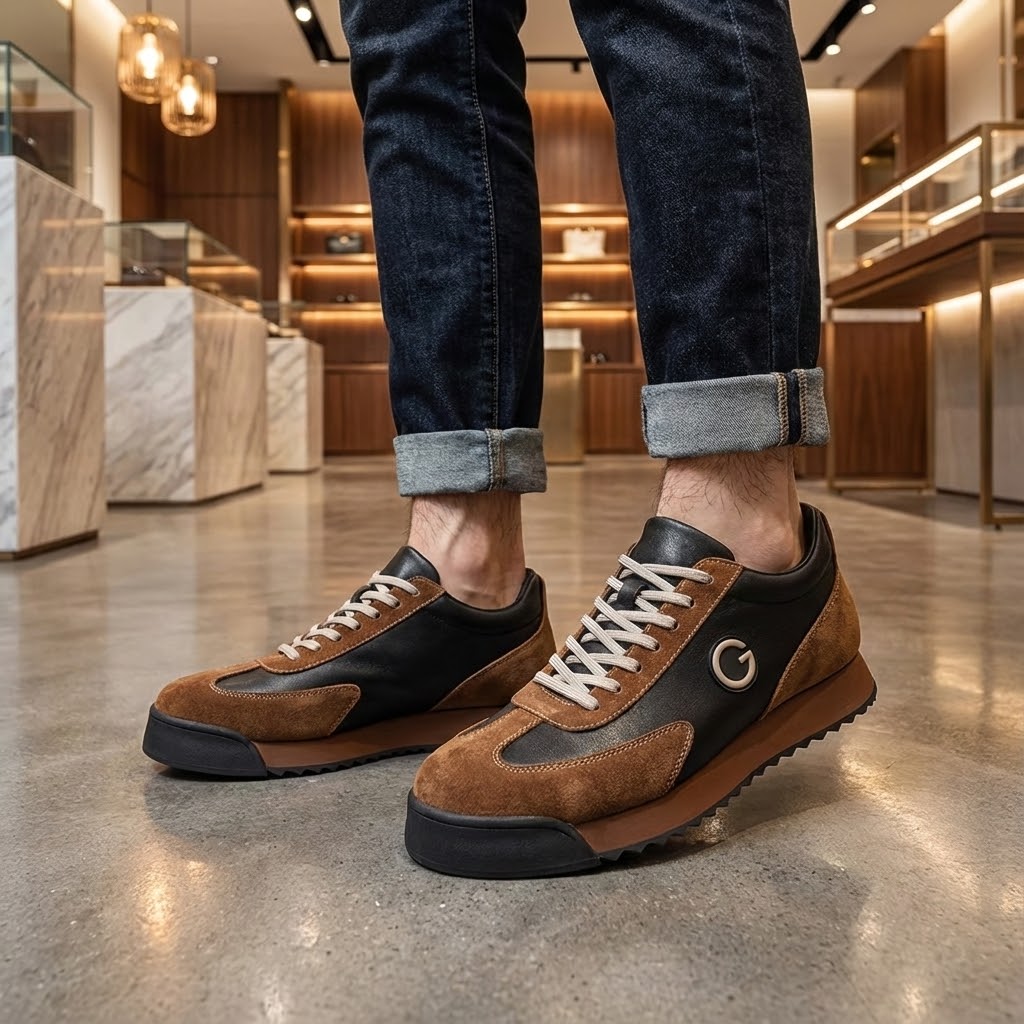 Giorgio™ | Sneakers de piel y ante bicolor estilo urbano