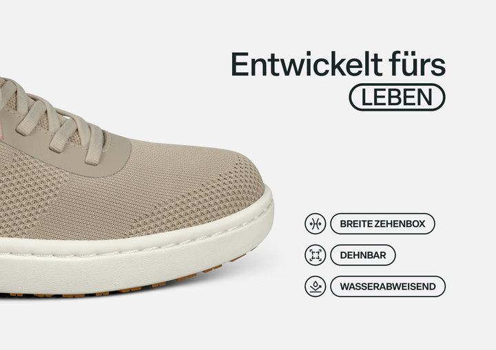 Lena - Beige Zapatilla ligera y cómoda para uso diario