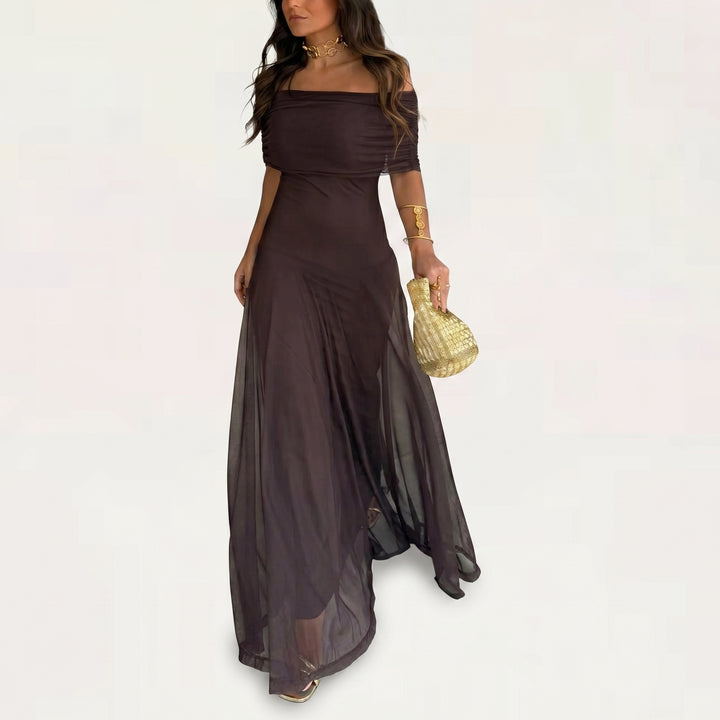 Vestido Toledo: Maxi de un hombro en Mesh