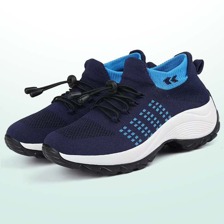 Ambulo zapatos ortopédicos de punto azul marino