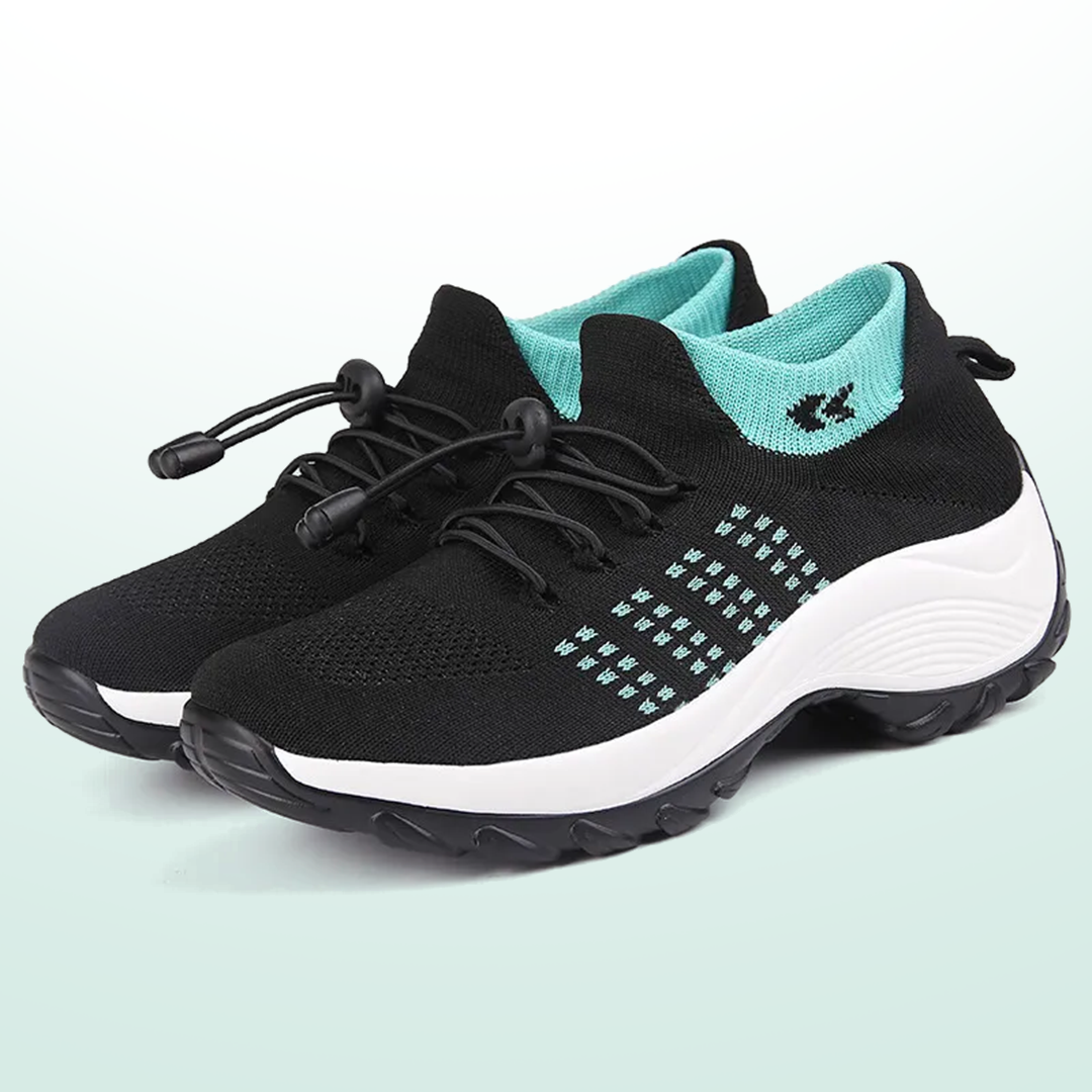 Ambulo zapatos ortopédicos de punto - verde y negro
