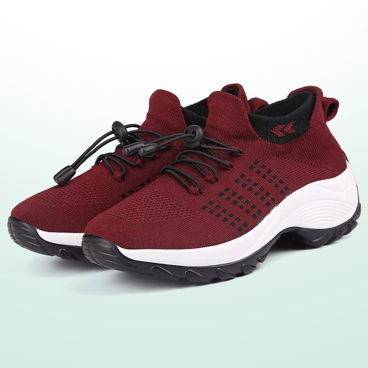 Scarpe ortopediche Ambulo in maglia - Nero e Rosso