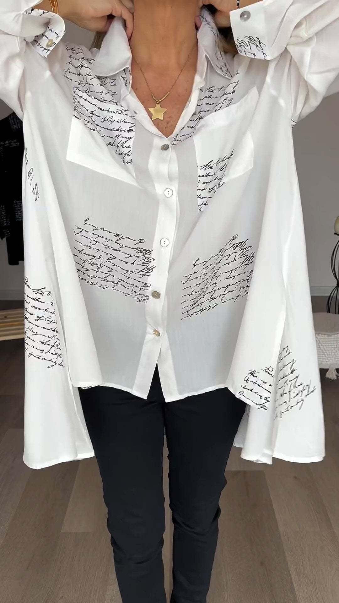 CAMISA LARGA CON BOTONES