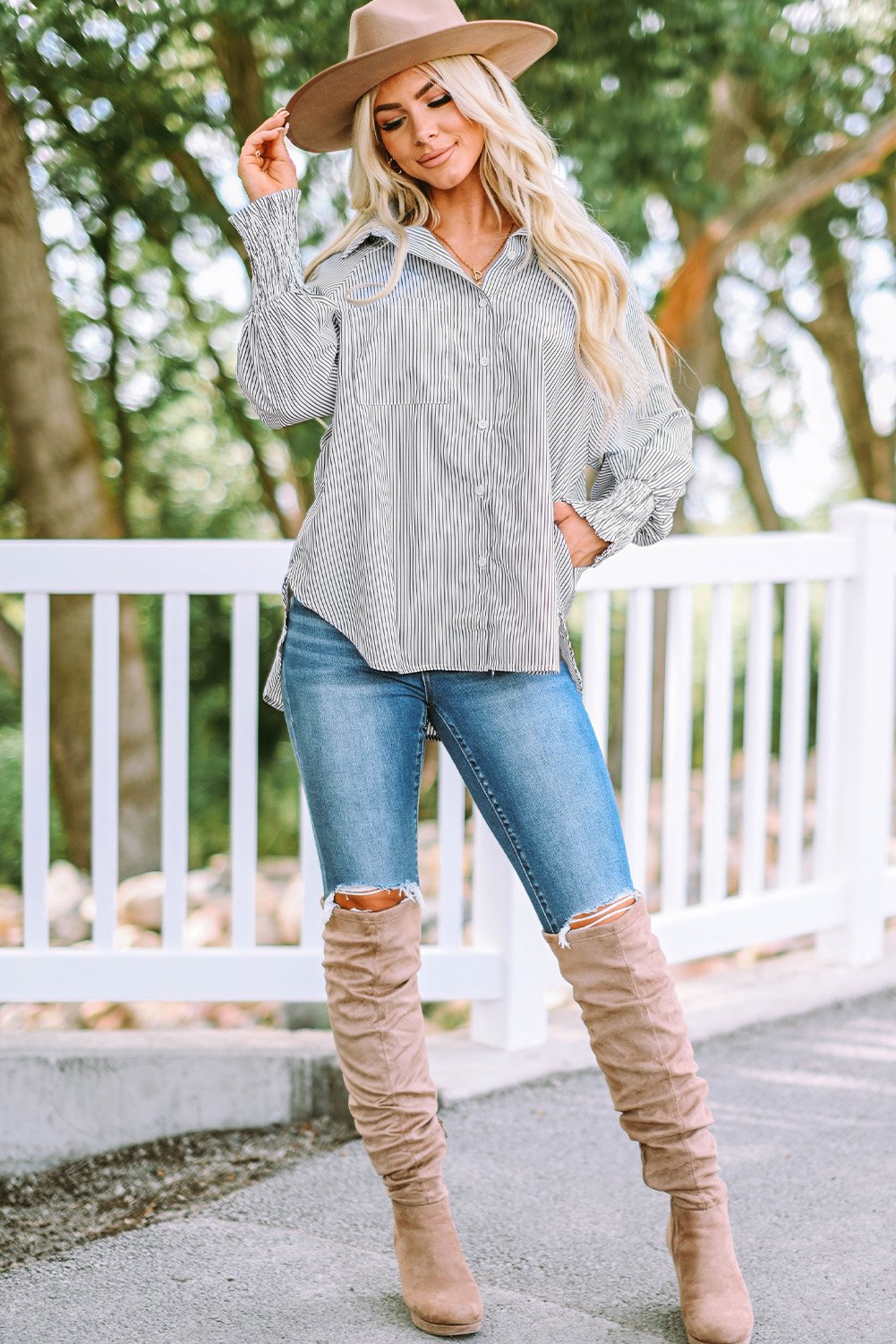 CAMISA OVERSIZE DE RAYAS