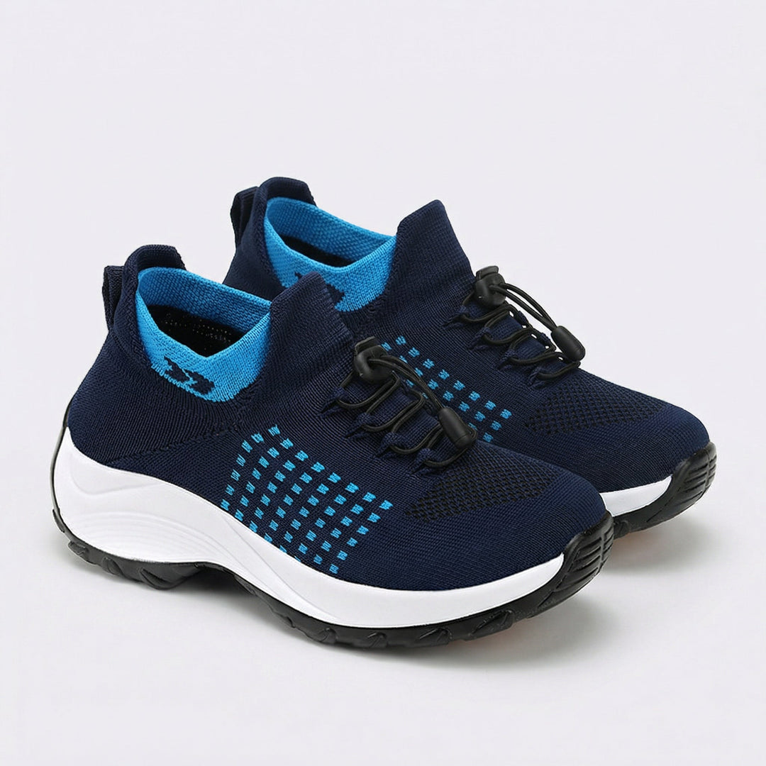 Ambulo zapatos ortopédicos de punto azul marino