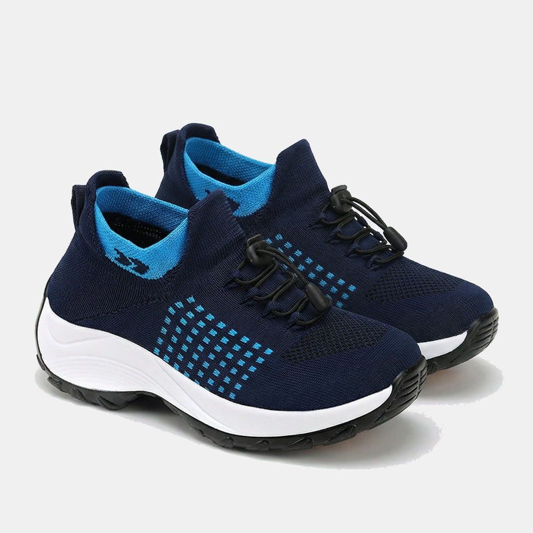 Ambulo zapatos ortopédicos de punto azul marino