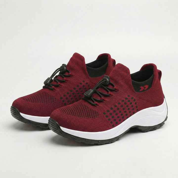 Scarpe ortopediche Ambulo in maglia - Nero e Rosso