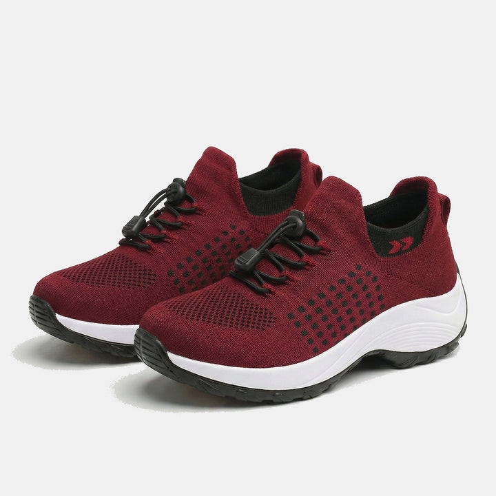 Scarpe ortopediche Ambulo in maglia - Nero e Rosso