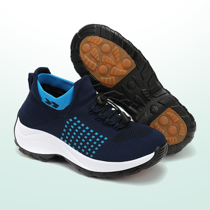 Ambulo zapatos ortopédicos de punto azul marino