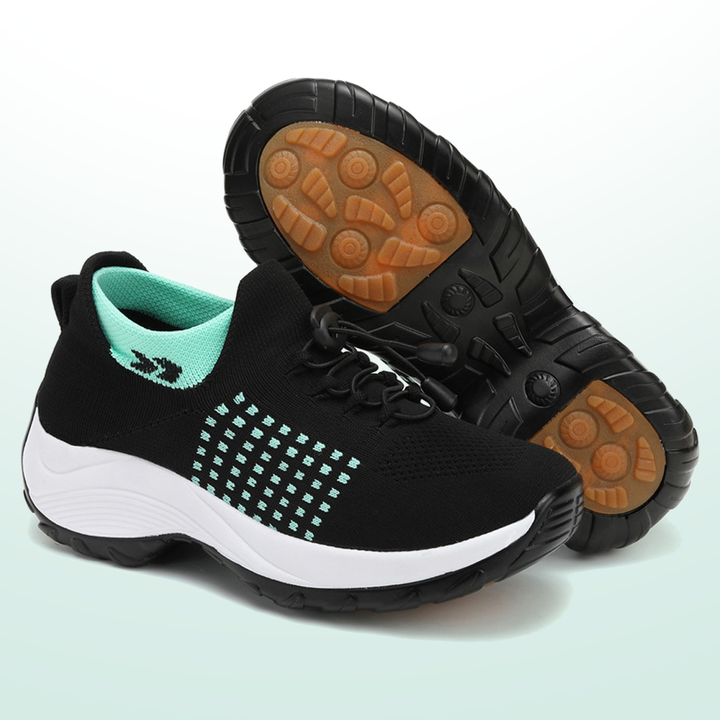 Ambulo zapatos ortopédicos de punto - verde y negro