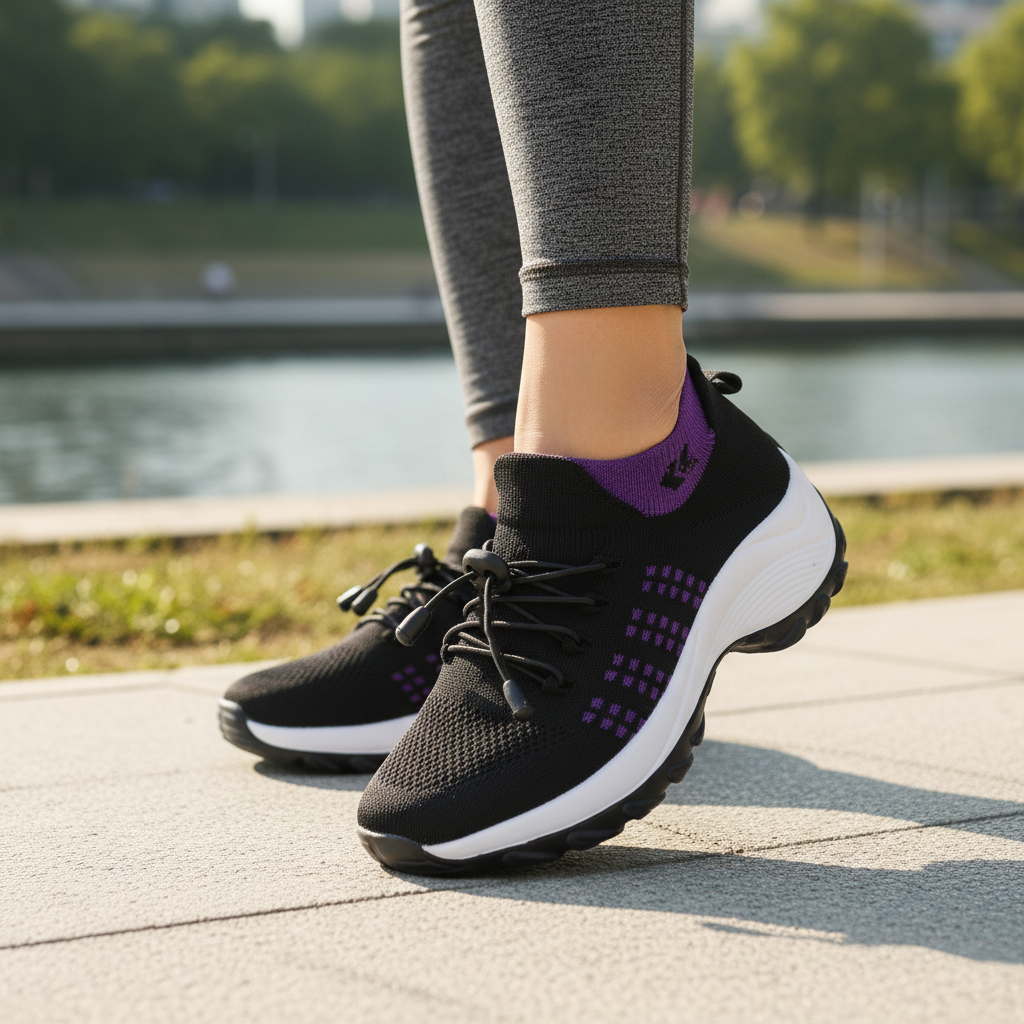 Scarpe ortopediche Ambulo in maglia - Viola e Nero