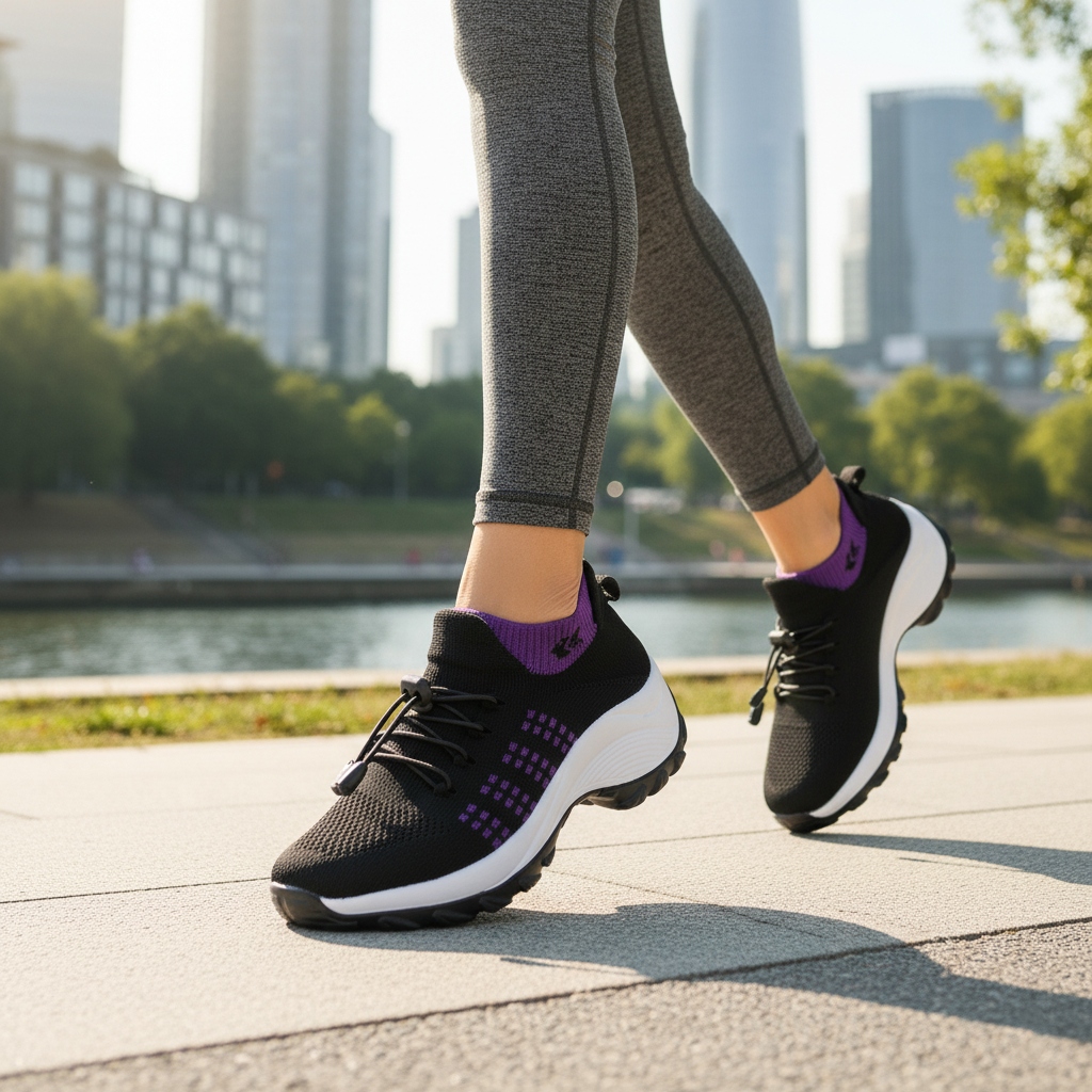 Scarpe ortopediche Ambulo in maglia - Viola e Nero