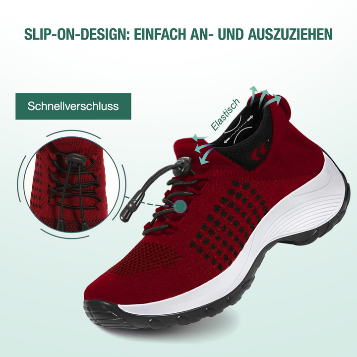 Scarpe ortopediche Ambulo in maglia - Nero e Rosso