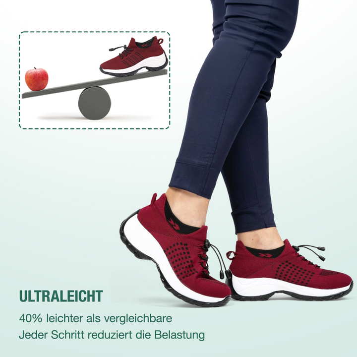 Scarpe ortopediche Ambulo in maglia - Nero e Rosso