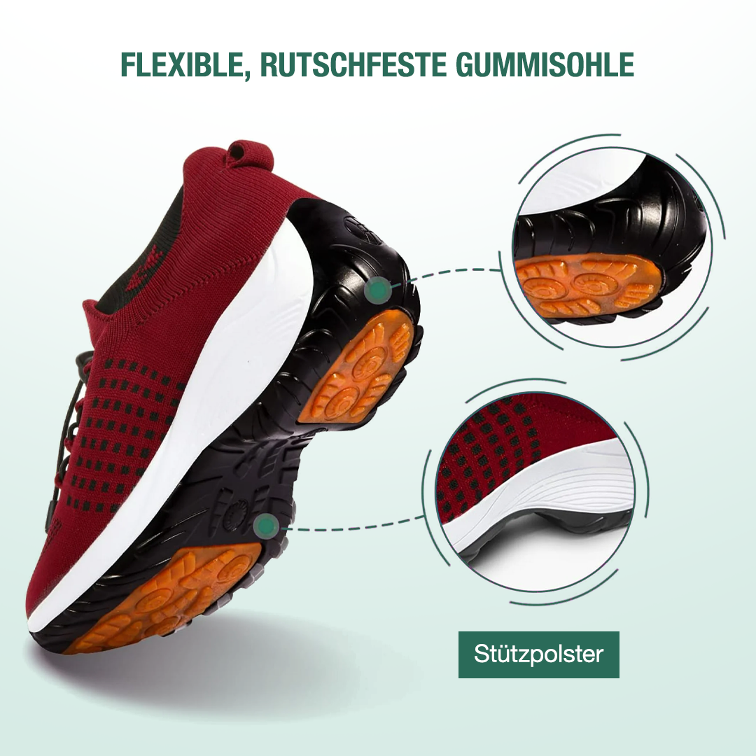 Scarpe ortopediche Ambulo in maglia - Nero e Rosso