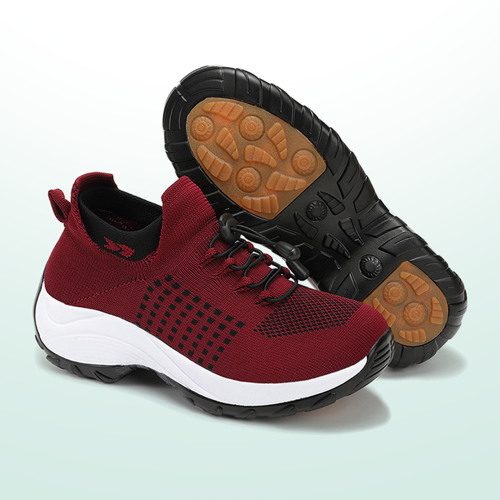 Scarpe ortopediche Ambulo in maglia - Nero e Rosso
