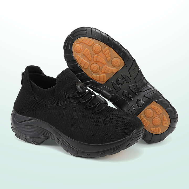 Ambulo zapatos ortopédicos de tejido de punto - todo negro