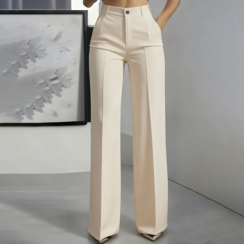 Pantalones de traje de mujer con cintura alta