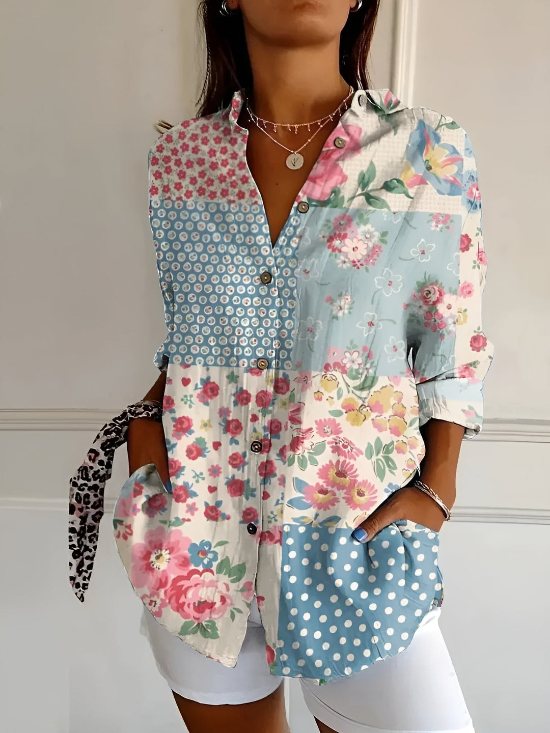 BLUSA FLORAL DE ALGODÓN